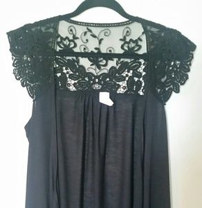 Lace top tee vest